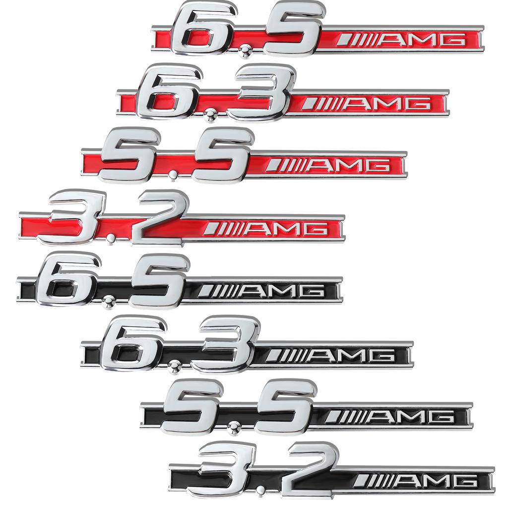 1PCS 3D ABS Car Side Fender Emblem Decoration Body Trunk Badge Sticker Auto Accessories For Mercedes Benz 3.2 5.5 6.3 6.5 AMG