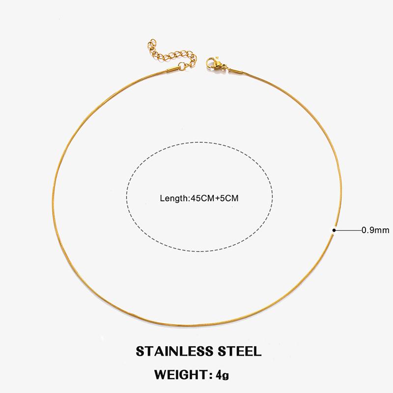 Classic Stainless Steel Round Snake Chain Choker Necklace For Women 0.9mm-2.0mm Gold Silver Color Daily Fashion Female Jewelry