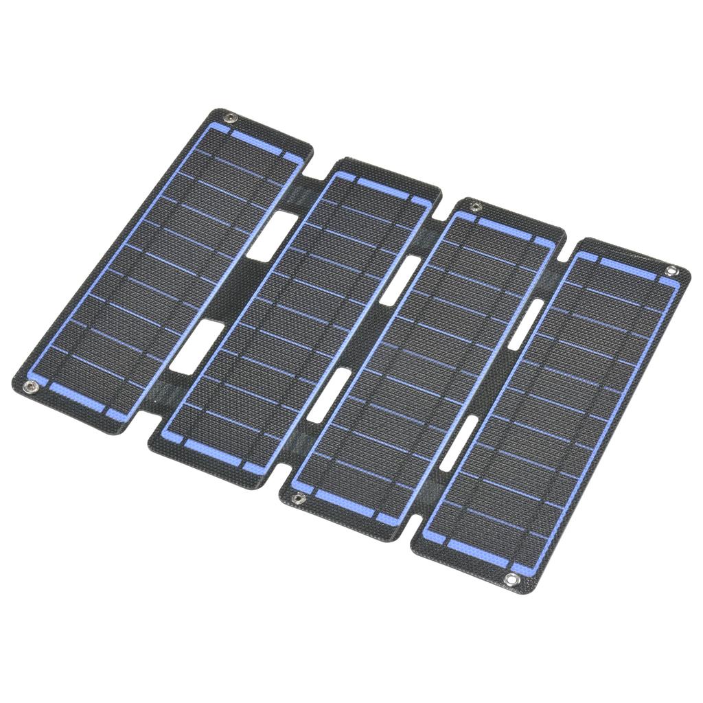 OHM Solar Charger, Foldable Solar Panel Charger, 14W with USB-A Port, IP65 Waterproof, BT-JS14AA1 (Product Code: 05-1174)