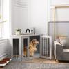 Dog Crate Furniture Side Table, with Cushion, 122 x 61 x 71cm - Grey