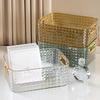 Transparent Storage Box Cosmetic Box Storage Container Plastic Storage Box Clear Drawer With Handle Stackable