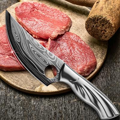 1pc Damascus Kitchen Knife, Hunting Stainless Steel Japanese Knife, 5.5 Inch Boning Knife, Butcher Meat Knife, Used For Kitchen Tools