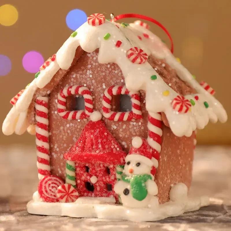 Christmas Small House Pendant Creative Xmas Tree Decorantions Hanging Ornament New Year Gift Home Decor