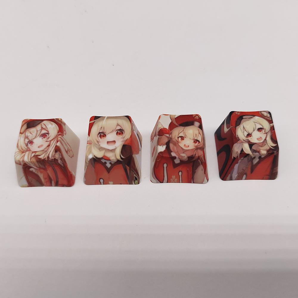 4Keys/Set R4 Keycap Hot Sublimate Key Cap Pbt Anime Cartoon Cute Custom Mechanical Keyboard Cap Decorative  Accessories