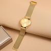 BUREI Analog Quartz Stainless Steel Strap Men's Watch, Waterproof, Popular, Slim, Simple, Stylish, Business, Casual, (Gold)