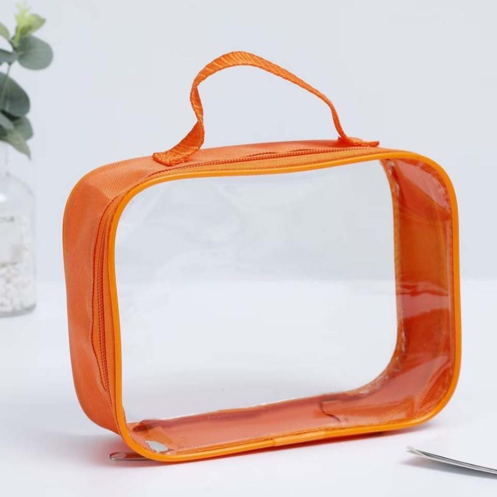 

Candy Color Transparent Beach Bag PU Leather Swimming Small Tote The Water-Sprinkling Festival помаранчевий