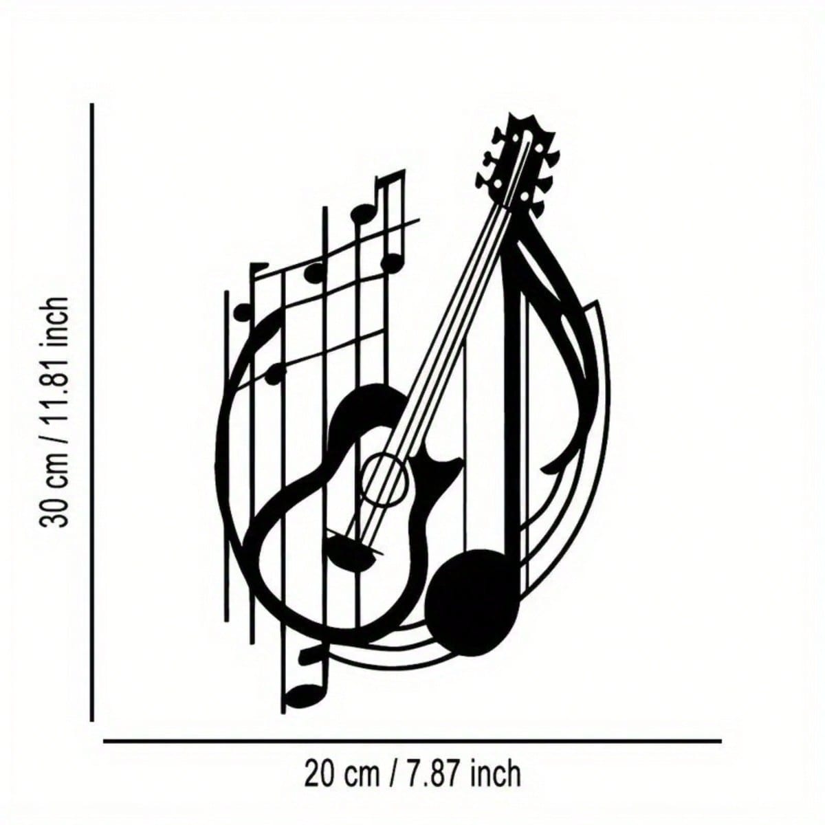 Reusable Iron Guitar Wall Decor Vintage Metal Plaque Musical Note Art Gift