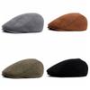 Smooth Winter Beret Cap Keep Warm Women Artist Hat Simple Peaked Cap  Outdoor