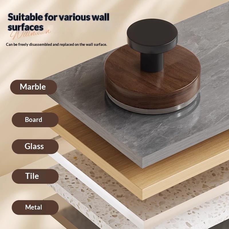 Wood Suction Cup Hooks Walnut Keys Decor Hook Door Back Clothes Towel Hanger Cabinet Drawers Handle Wall-Mounted Storage Rack