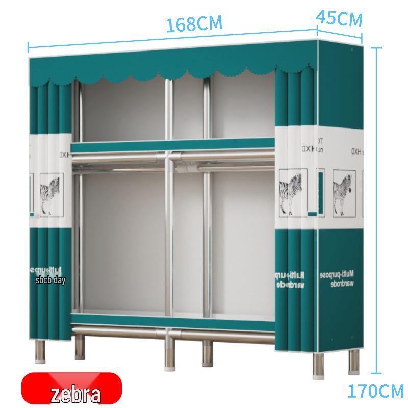 Durable Steel-Framed Wardrobe with Reinforced Fabric for Bedroom Storage, Assembly Required