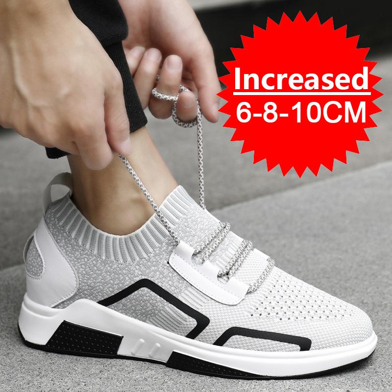 High Quality Men Casual Sports Elevator Shoes Height Boosting Shoes for Men Hidden Heels Increase Insole 8CM Unisex Lift Sneaker