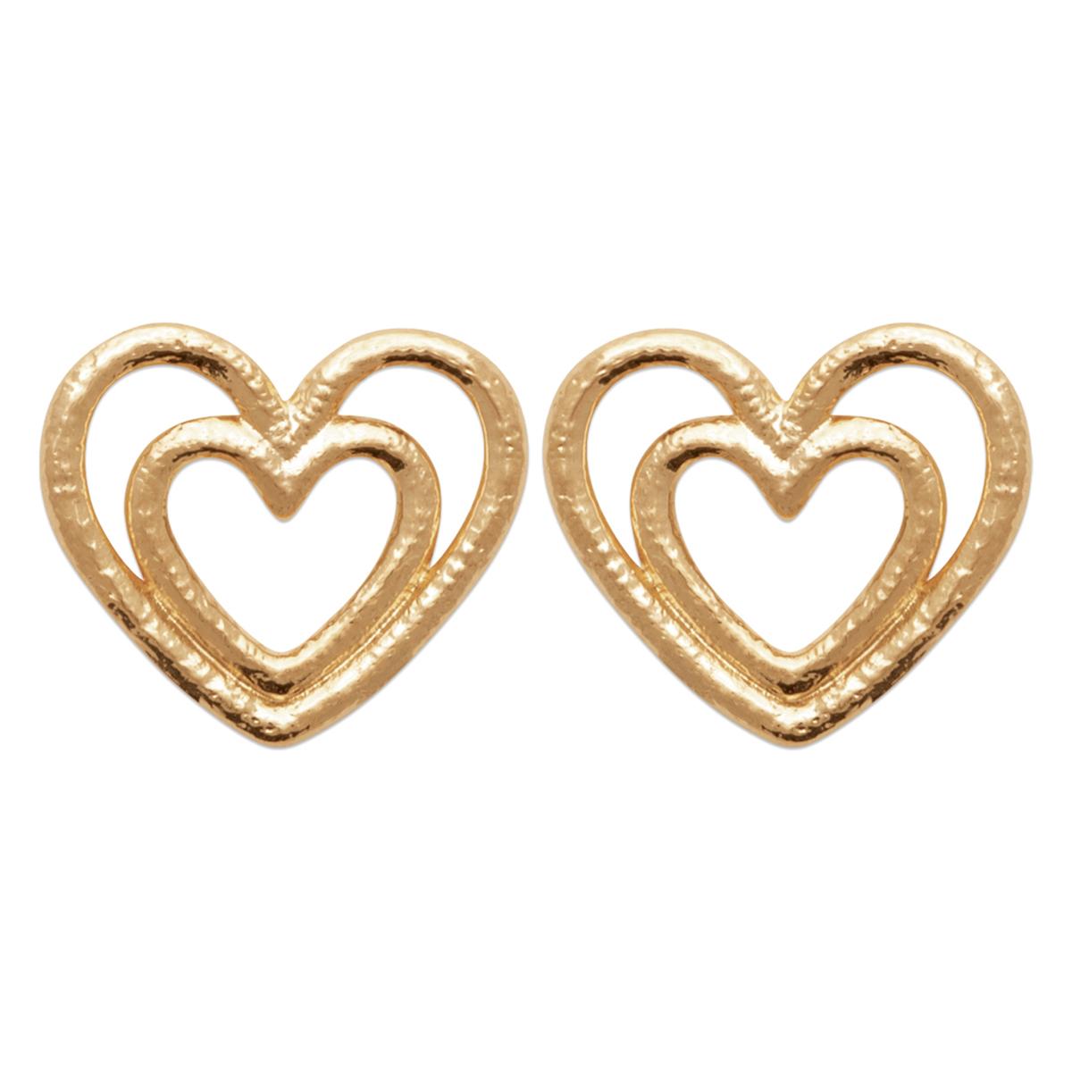 

Les Trésors De Lily [R7456] - Boucles Plaqué Or Cléopatra doré - 12x10 mm (coeur- love)