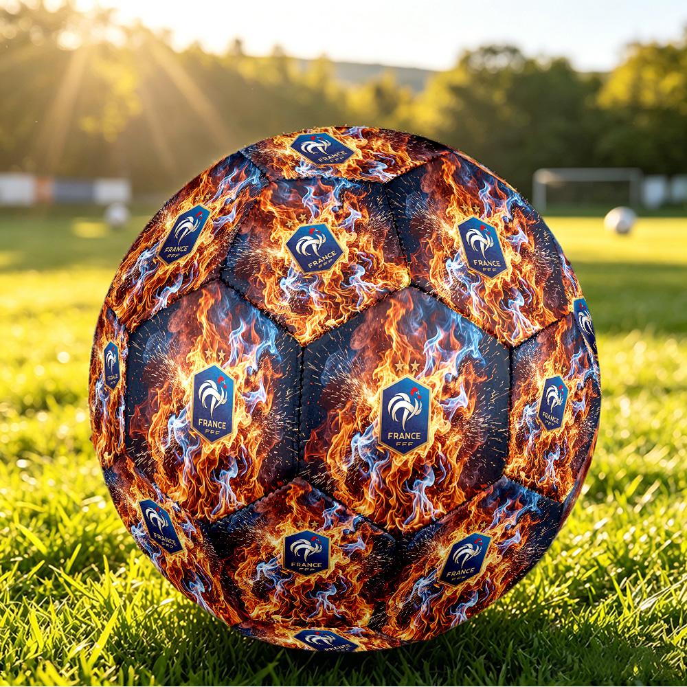 Pallone da Calcio Misura 5 Stampato France Football Resistente all'Usura Standard per Allenamento Adulti Regalo per Fan per Partite Sportive Indoor Outdoor