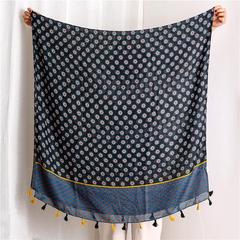 New Fashion Print Summer Women cotton Scarf Polka Dot Beach Hijab Shawls and Wraps Female Foulard Echarpe Designer Bandana