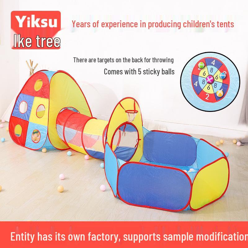3-in-1 Kids' Yurt Play Tent and Tunnel Set for Indoor/Outdoor Use