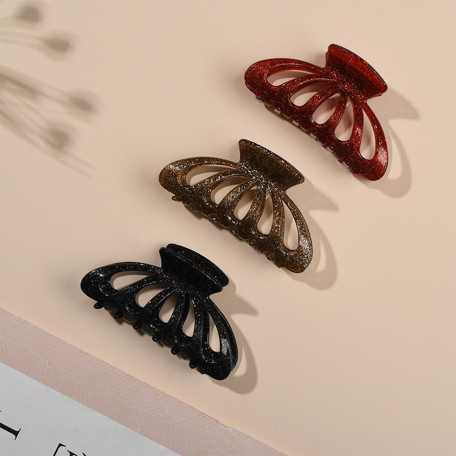 

Красочная прозрачная заколка для волос для ванны - Европейский и американский стиль, заколка-акула/краб для взрослых чёрный