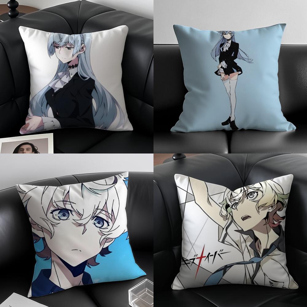 Anime KKiznaiver Cushion Cover Pillow Case Antidustmite Invisible Zipper Silky Plush Cushion