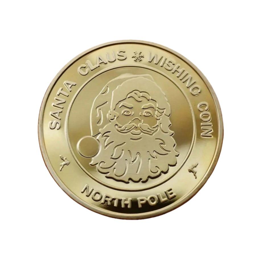 Christmas Commemorative Coin Vintage Style Iron Collectible Coins with Santa Claus Reindeer Pattern Xmas Souvenir Party Gifts