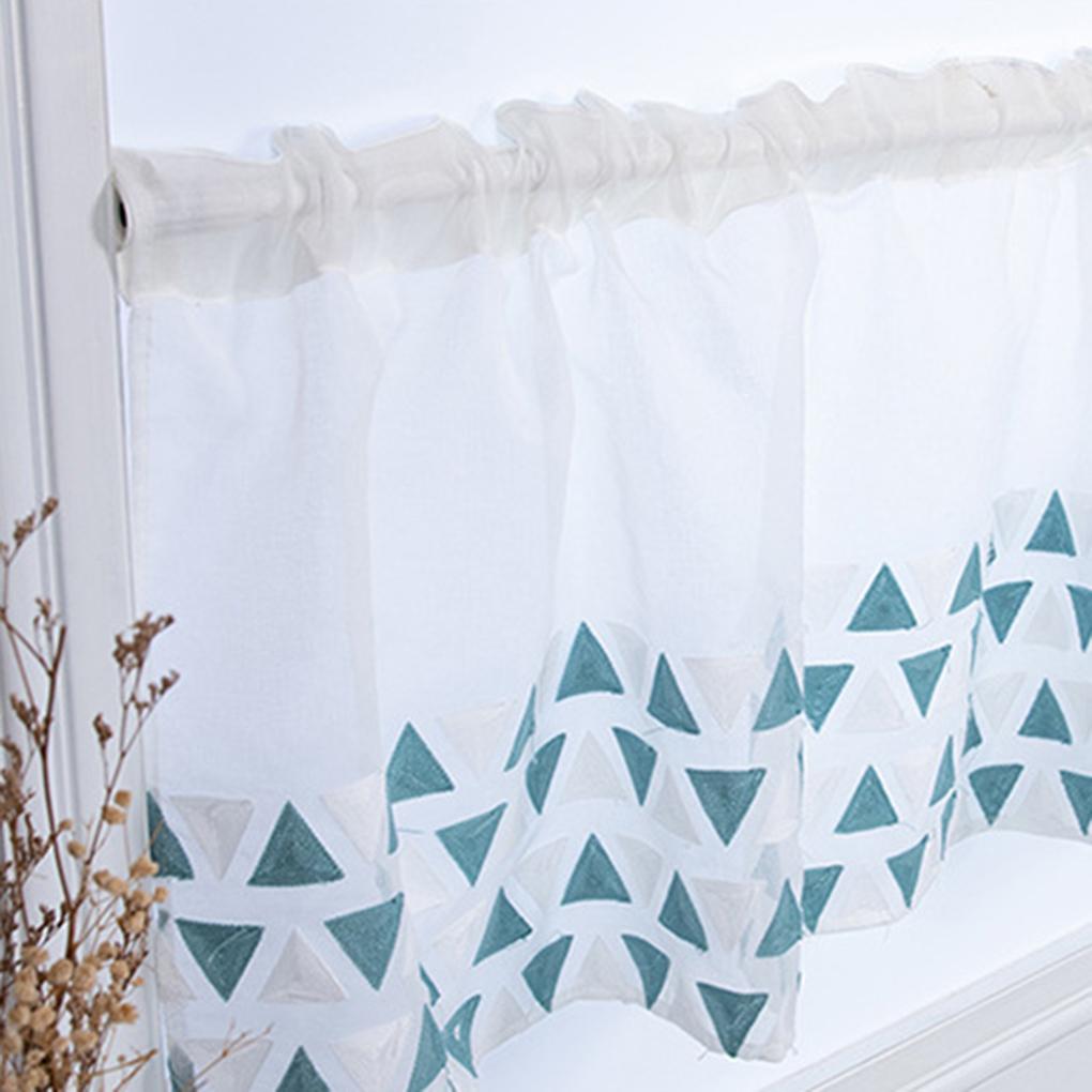 Cheap Home Kitchen Half Window Curtain Embroidered Short Window Shades