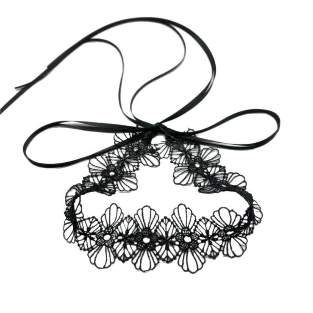 

Sexy Black Lace Bow Choker Necklace for Women Gothic Dark Style Sweet Collar Choker Party Evening Jewelry чёрный