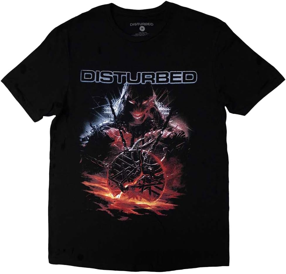 Rock Off officially licensed products Men s Disturbed European Tour 23 Medallion T-Shirt Black L