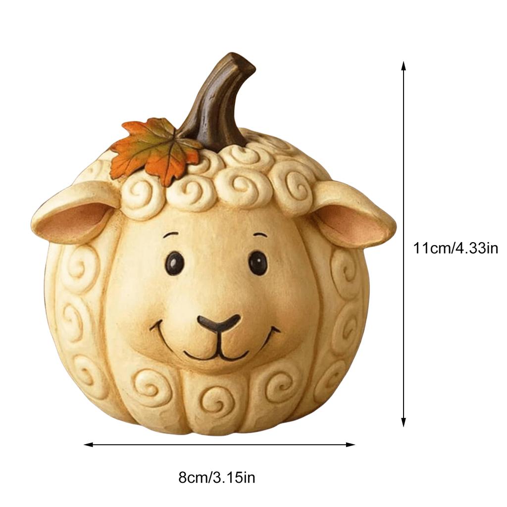 1Pc Funny Farm Animals Statue Farmhouse Pumpkin Figurines Pumpkin Table Ornaments for Autumn Halloween Thanksgiving Home Indoor