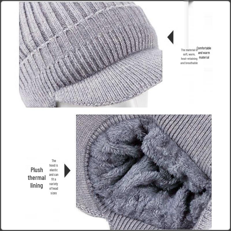 Men's Winter Ear Protection Knitted Wool Hat for Middle-aged and Elderly
