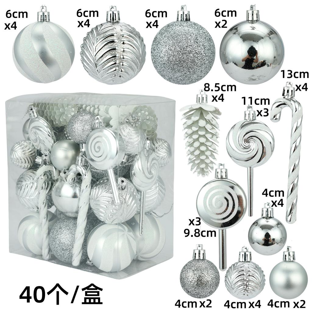 29/36/40pcs Christmas Ball Silver Red Christmas Tree Hanging Pendants Printed Special-shaped Gold Christmas Spheres  New
