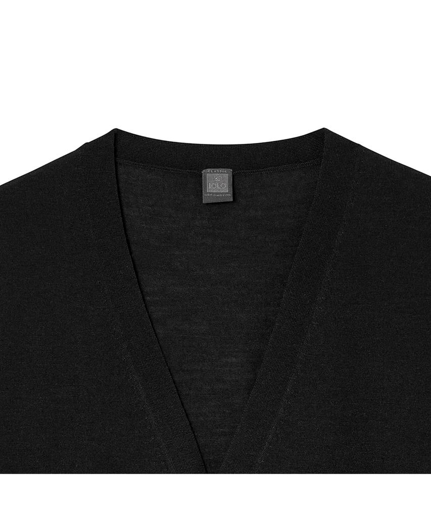 Iolo Silk Blended Classic V Cardigan_Black