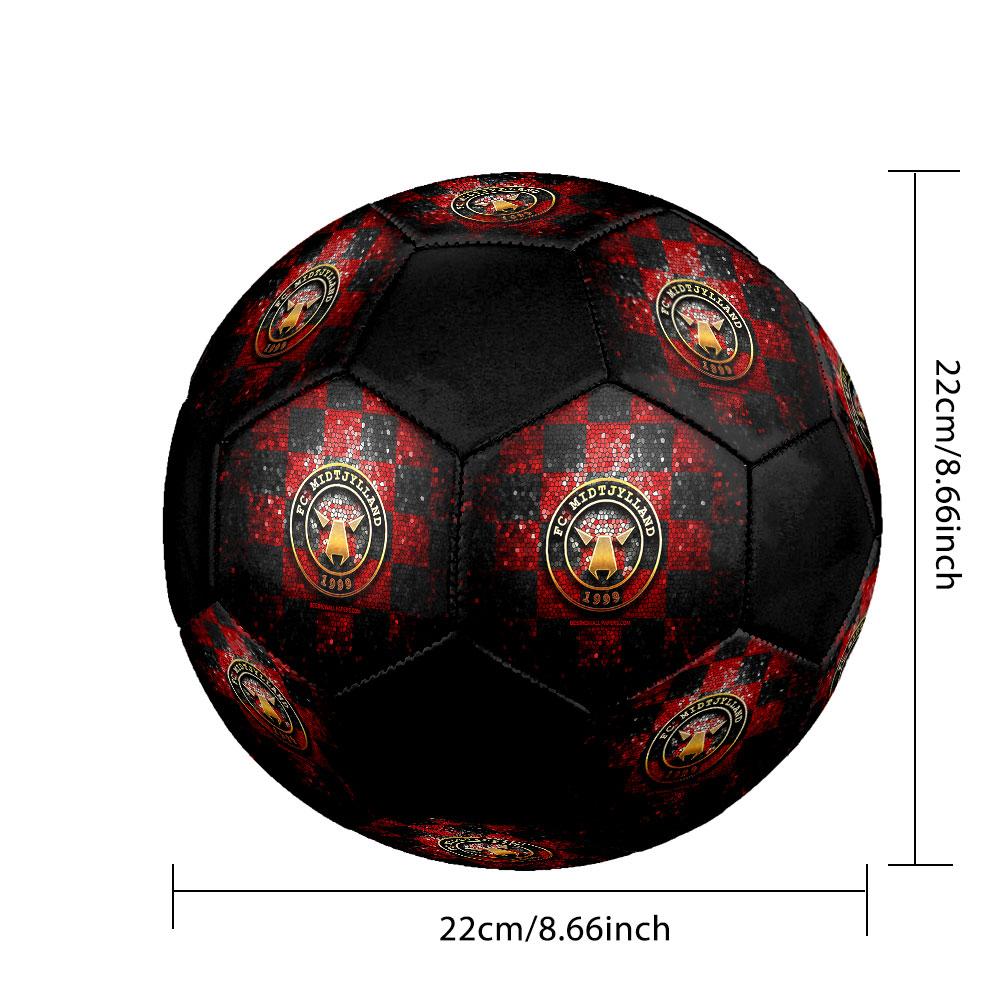 1PC Midtjylland POSTER Size 5 Soccer Ball PrahaIndoor Soccer Ball Colorful All Ages Machine Stitched PVC Competition Ready Durable High-Bounce