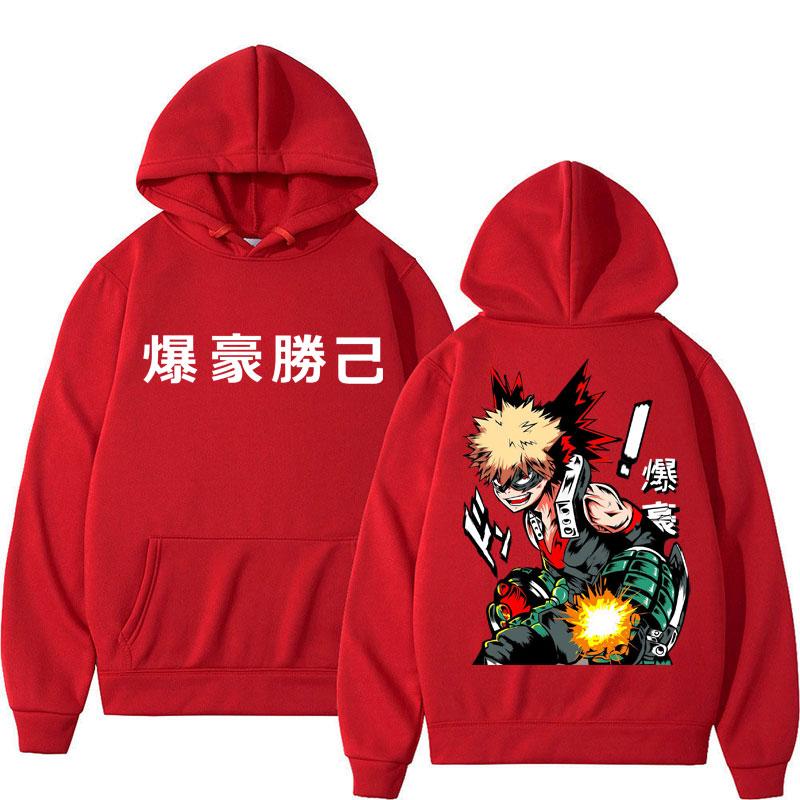 Anime My Hero Academia Katsuki Bakugo Hoodies Men Women Vintage Harajuku Cosplay Tracksuit Oversized Fleece Casual Y2k