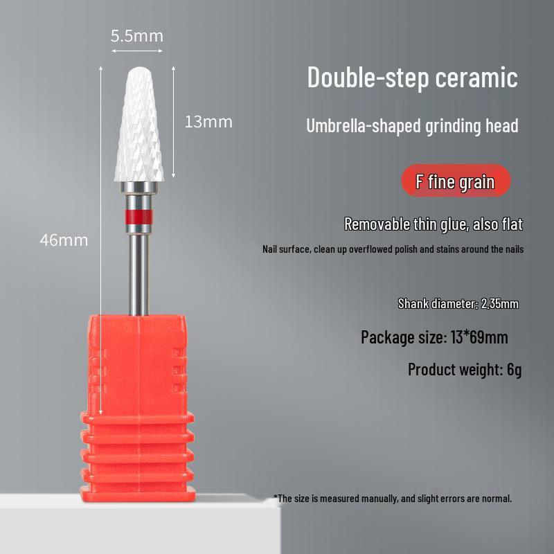 Ceramic Nail Grinding Head: Corn & Umbrella Types for Polish and Dead Skin Removal