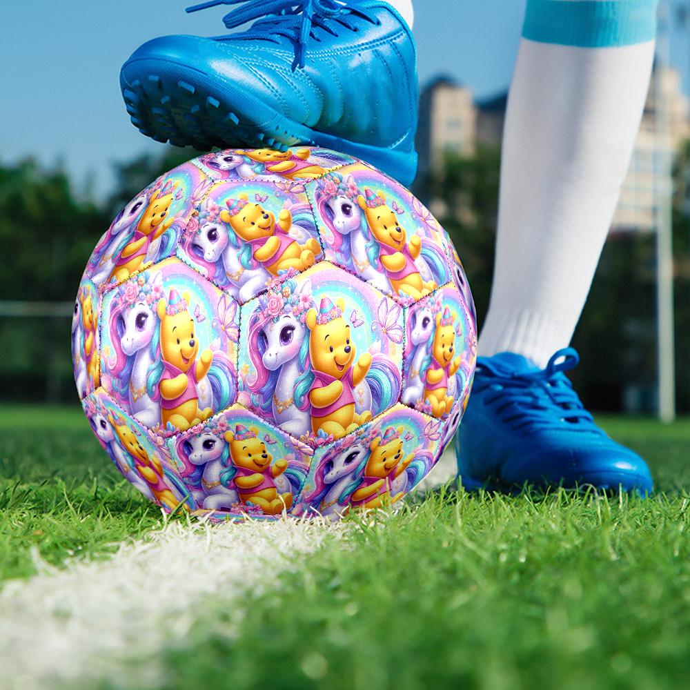 1PC Cartoon Creamy Butter Bear Size 5 Soccer Balls, High-Quality, Anti-Slip, Protective Football, a Unique Gift Suitable for Birthdays, Christmas
