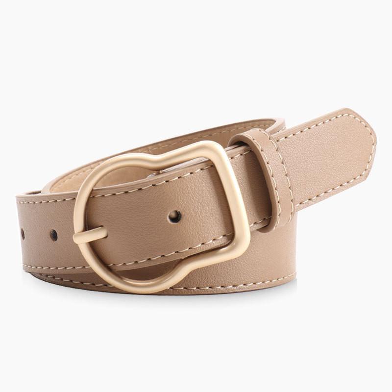 Womens With Belt Solid Color Design And Irregular Needle Buckle For Casual Wear