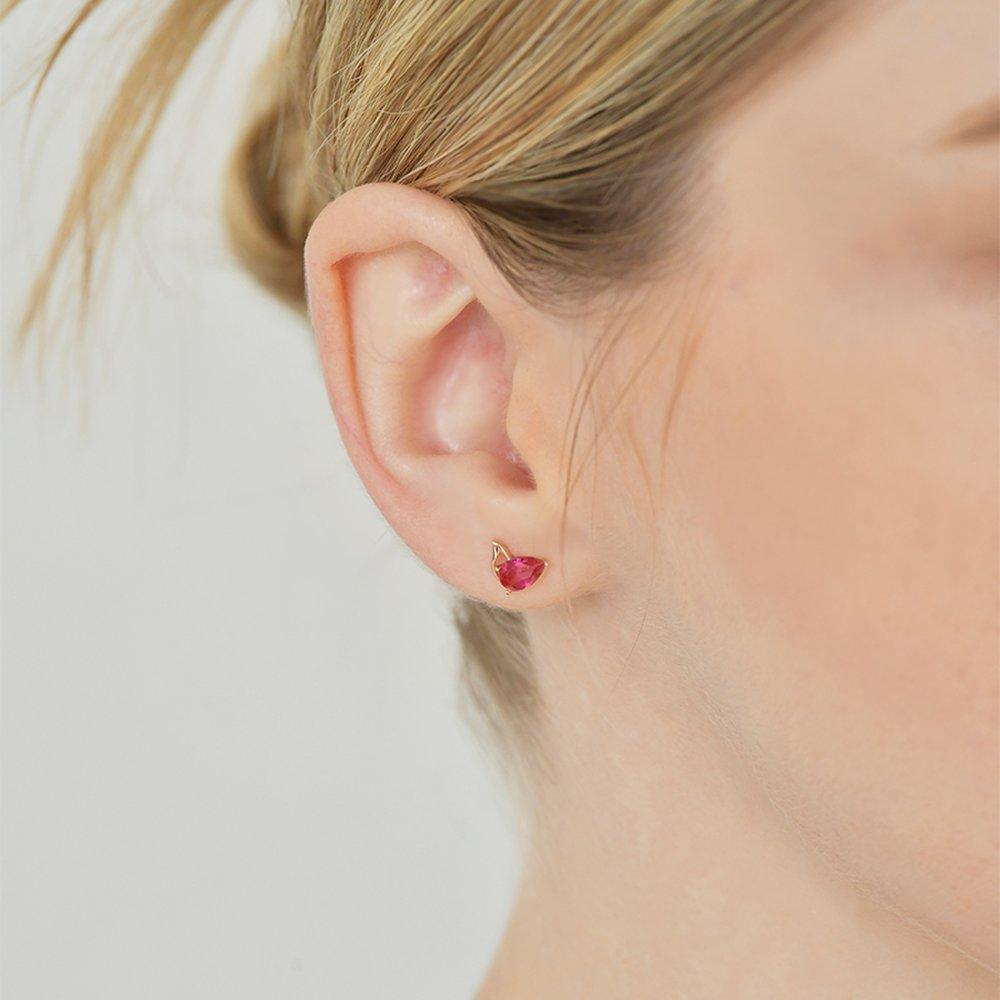 La Beaute Tulip Silver Pink Earrings Tessvp00136S-R