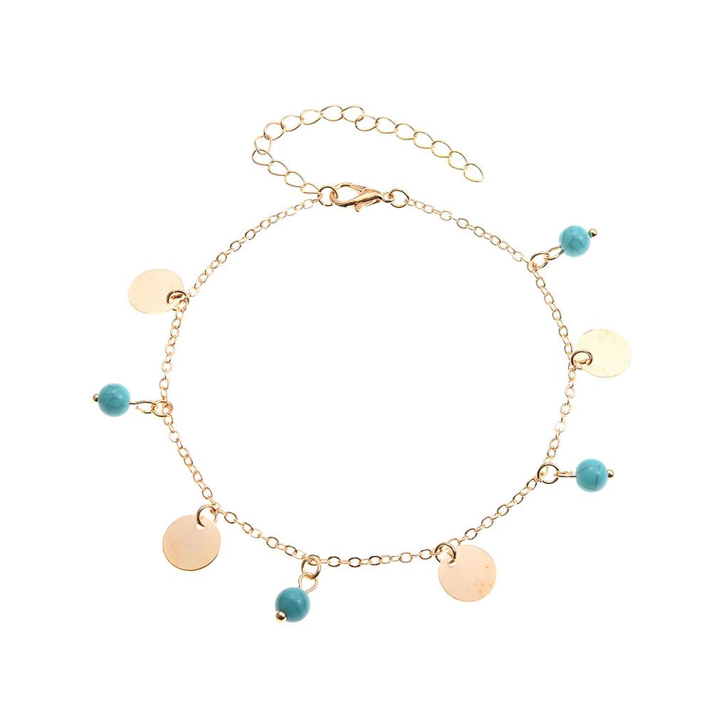 Ankle Bracelets Exquisite Universal Turquoise Jewelry Sturdy Alloy Accessories Valentines Day Beach Gifts Foot Chains for Women