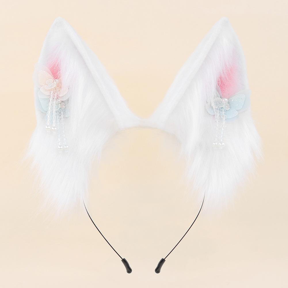 Simulation Plush Handmade Rabbit Ear Hair Antique Headband Lolita Accessories Makeup Accessories Multi-colored Beast Ear Headgear
