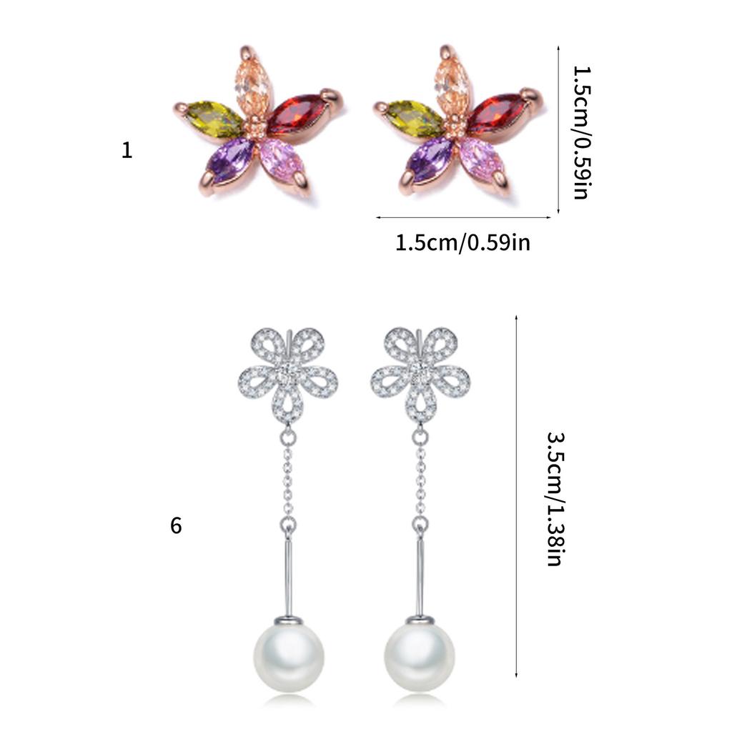 Multicolor Gemstone Stud Earrings Hypoallergenic Lightweight Design For Sensitive Skin Daily Wear Sparkling Jewelry