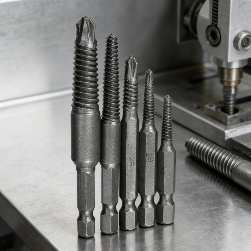 5Pcs High Strength Broken Bolt Extractors Set With Reverse Thread Design Screw Removers For Stuck Rusty Screws Removal
