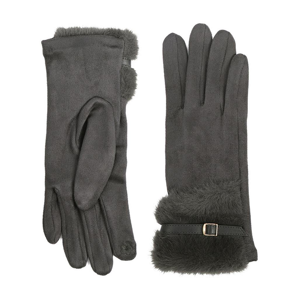 Deer Skin Lamb Wool Warm Gloves For Men And Women Cycling Skiing Gloves With Thick Velvet Gloves