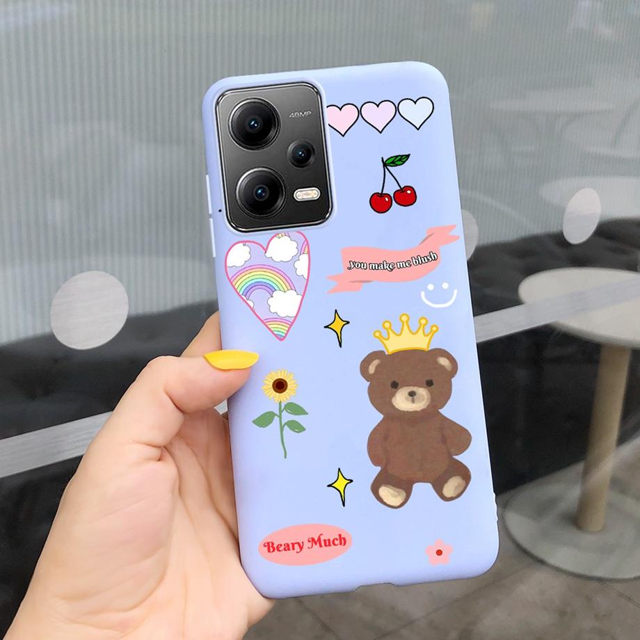 Cartoon Cases For Xiaomi Poco X5 Pro 5G Case PocoX5 5G Cover Soft TPU Matte Shockproof Capas Dragon Cute Cat Astronaur Pattern