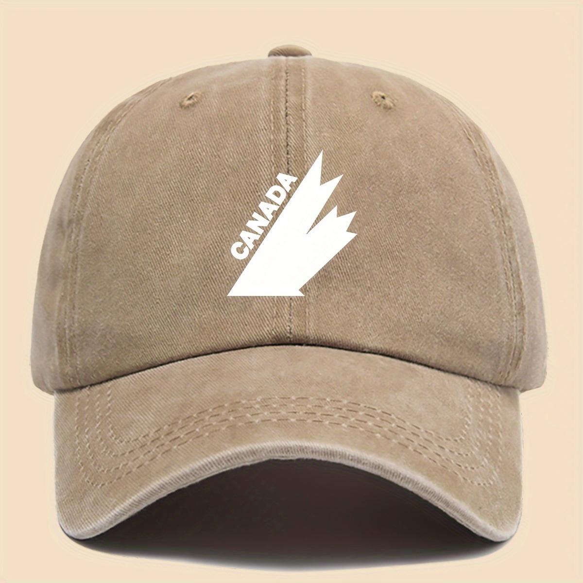 

Vintage Washed Canadian Baseball Cap Adjustable Unisex Hat хакі