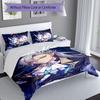 3pcs Genshin Impact Navelette pattern bedding set duvet cover set includes duvet cover &pillowcases, perfect all season bedroom decoration & gift