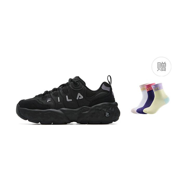 FILA MUFFIN Wear resistant And Lightweight Low top Casual Shoes Women's Black F12W541106FBK