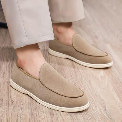Mocassini da uomo alla moda Scarpe eleganti in pelle scamosciata Suola morbida Scarpe casual da uomo Scarpe basse rétro da sera Mocassini Scarpa da uomo slip-on di design