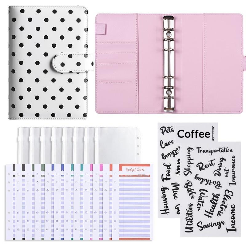 New A6 Pu Leather Notebook Binder Refillable 6 Ring Budget Binder For A6 Filler Paper, Loose Leaf Personal Planner Binder Cover