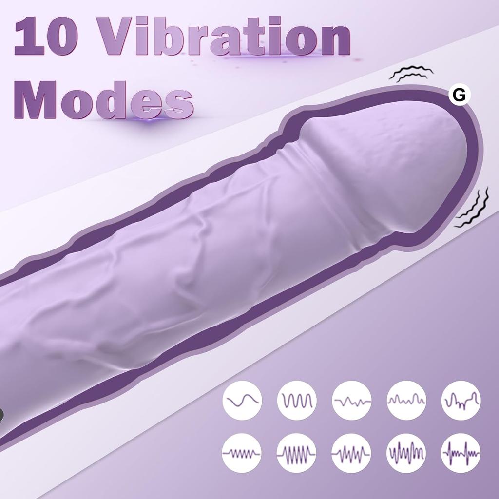 Dildovibrator, Sexspielzeug für Erwachsene und Frauen, 10 Vibrationen, realistische Silikondildos, Fingervibratoren zur Klitorisstimulation für Solo- und Paarvergnügen