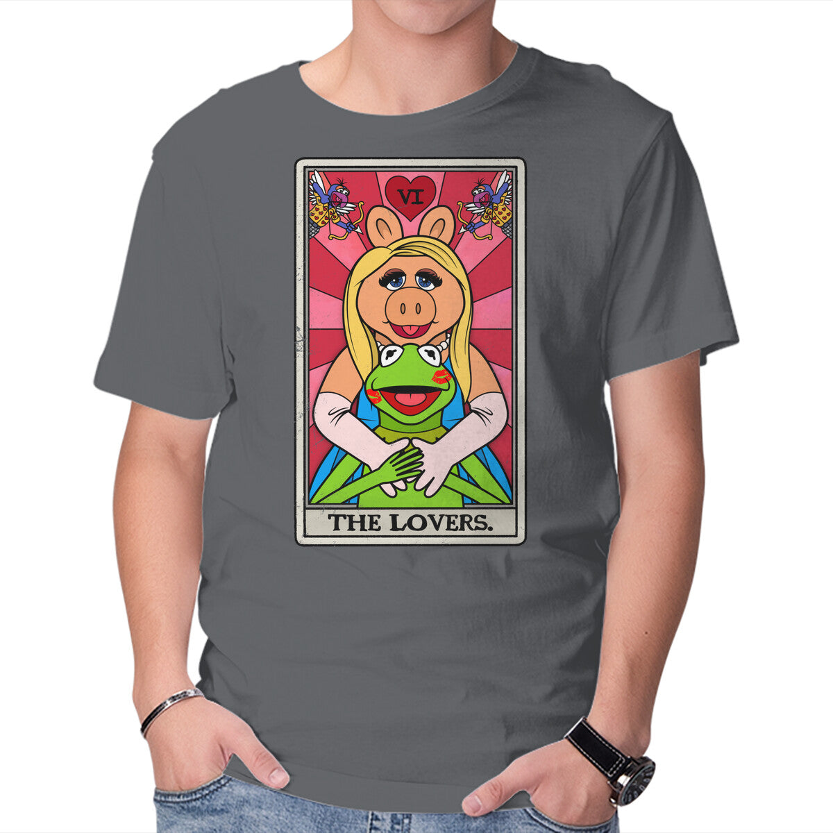 Unisex Crew Neck T-Shirt Muppet Lovers Graphic Short Sleeve Casual Tee M