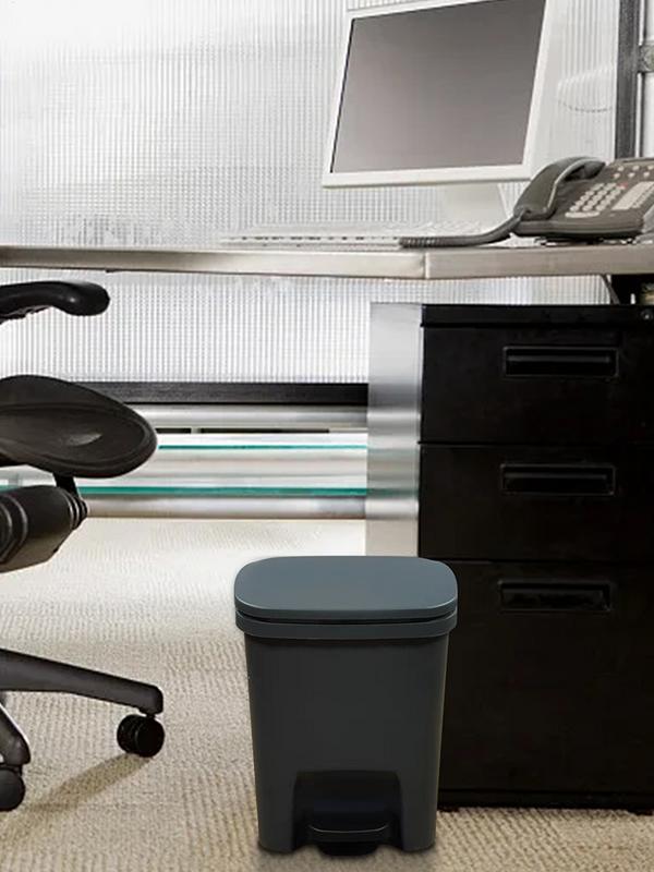 Bathroom Trash Can Hot Kitchen Trash Bin Rectangular Slim Garbage Can with Soft-Close Foot Pedal for Toilet Bedroom Living Room