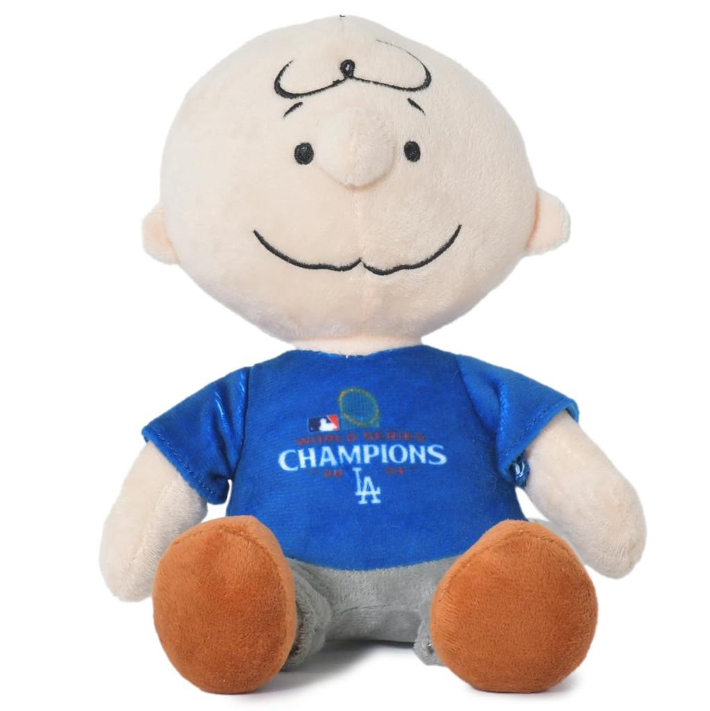 Dodgers Charlie Brown Plush Toy, MLB Merchandise, Commemorating the 2024 World Series Champions, LA Dodgers PEANUTS Mascot Character [Used]